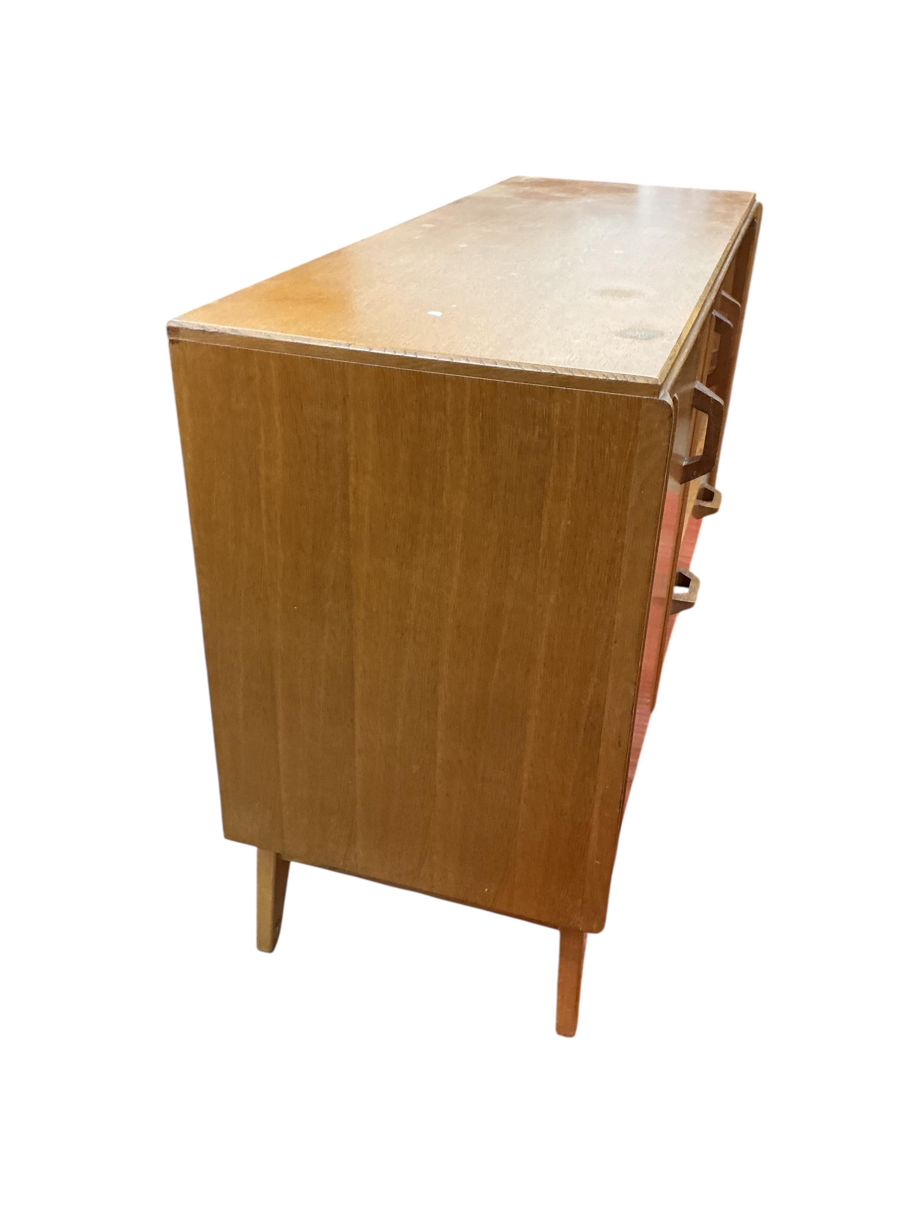 A mid century G plan teak sideboard, width 122cm, depth 45cm, height 84cm
